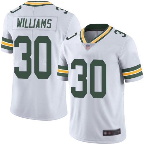 Green Bay Packers Limited White Men 30 Williams Jamaal Road Jersey Nike NFL Vapor Untouchable
